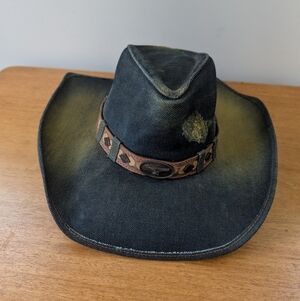 Bullhide Nonstop Cowboy Hat‎ Denim Distressed Western Small
